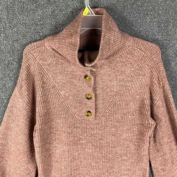 Marled Sweater Women's Medium Knit Henley Acrylic Blend‎ Adults M - Picture 2 of 8